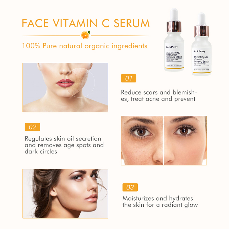 Wholesale OEM Mini Size 15 ML Glow Face Vitamin C Serum Travel Pack Skin Care Whitening Serum-Face Skin For Oily Skin